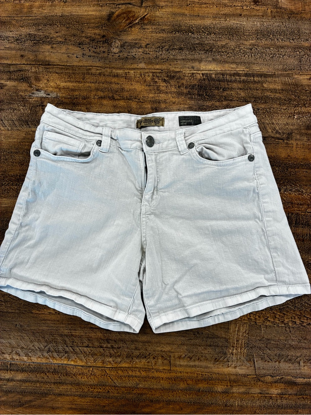 Nine West Light Gray/White Denim Shorts